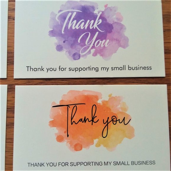 Thank You Cards Business 100 Supporting Small Business 4 Water color designs - Picture 3 of 4